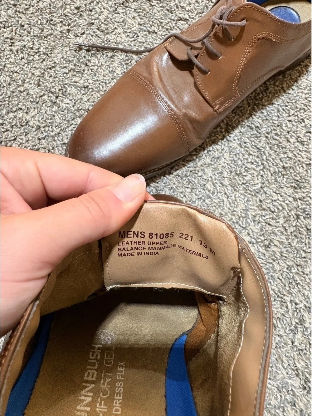 Nunn Bush Men's Centro Flex Cap Toe Oxfords Brown Dress Shoes 81085 Size 13 M
